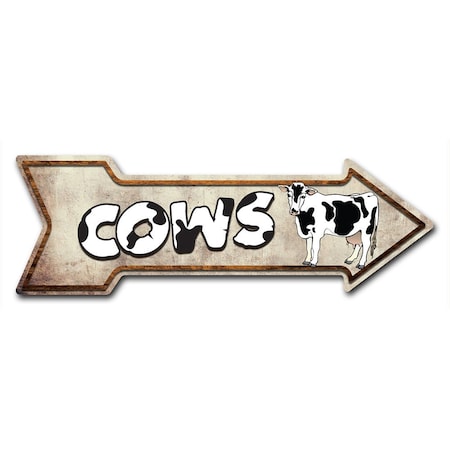 Cows Arrow Decal Funny Home Decor 30in Wide